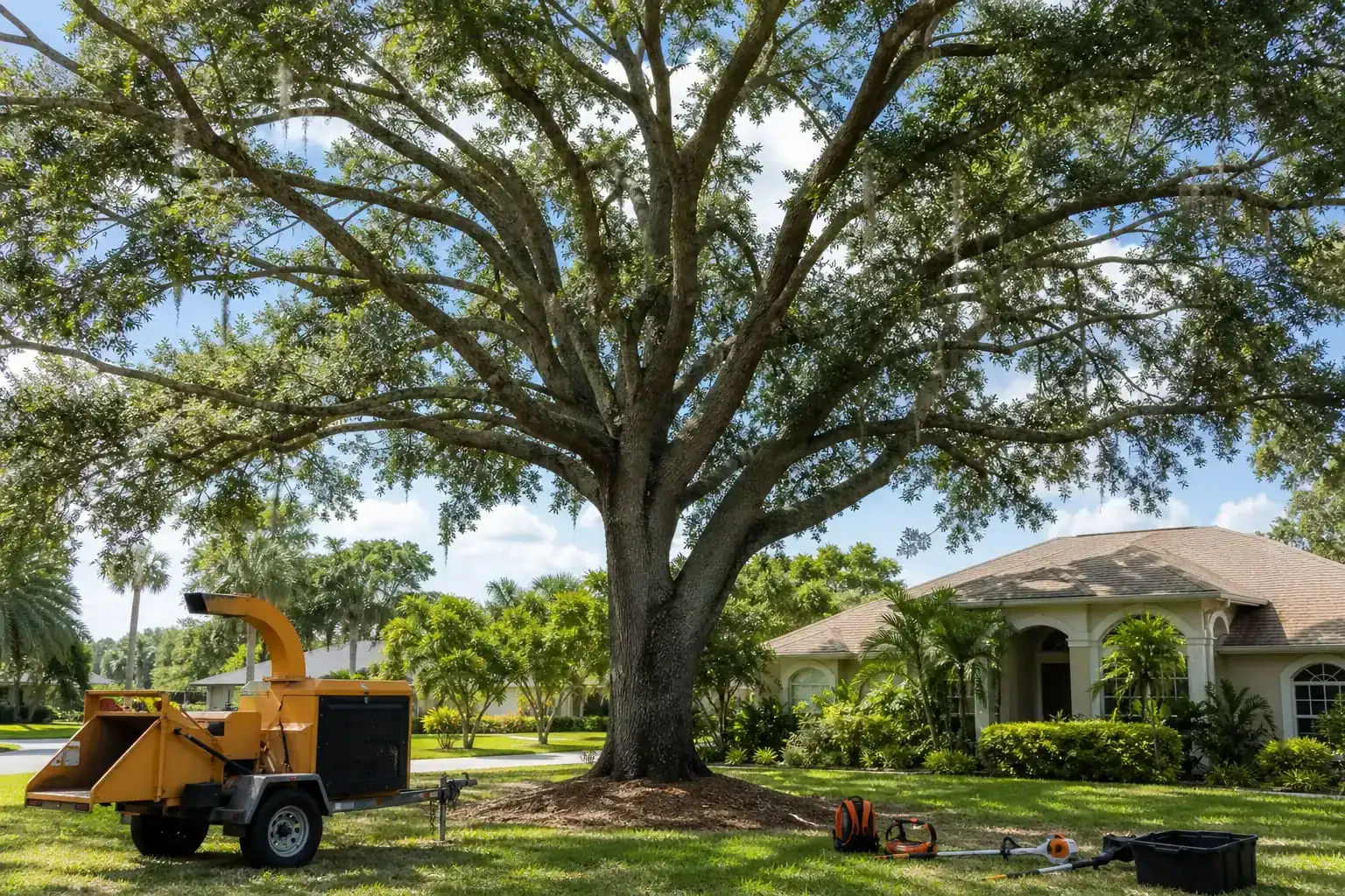Mature Florida tree in a residential yard for top tree service company in daytona beach, fl guide Mature Florida tree in a residential yard for top tree service company in daytona beach, fl guide